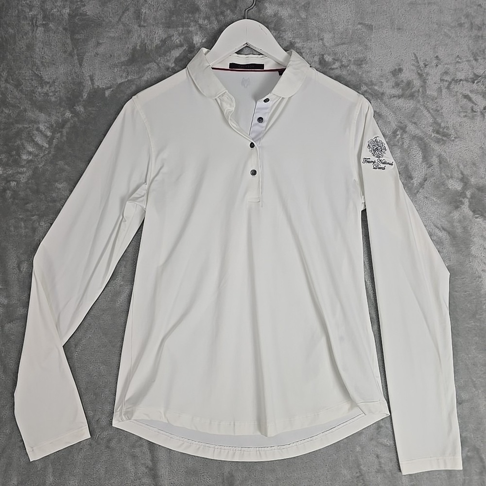 Greyson Women's Long Sleeve Polo Shirt Medium White Trump National Doral Course